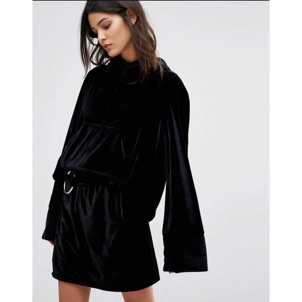 House of Sunny Velour Black Hoodie Kendall Jenner